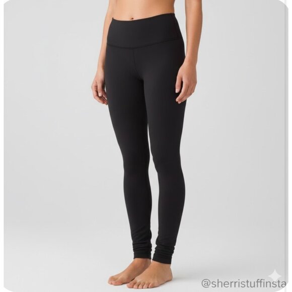 Lululemon Wunder Under Pant High Rise Black 30" Yoga Activewear Leggings Size 6 - Picture 1 of 8
